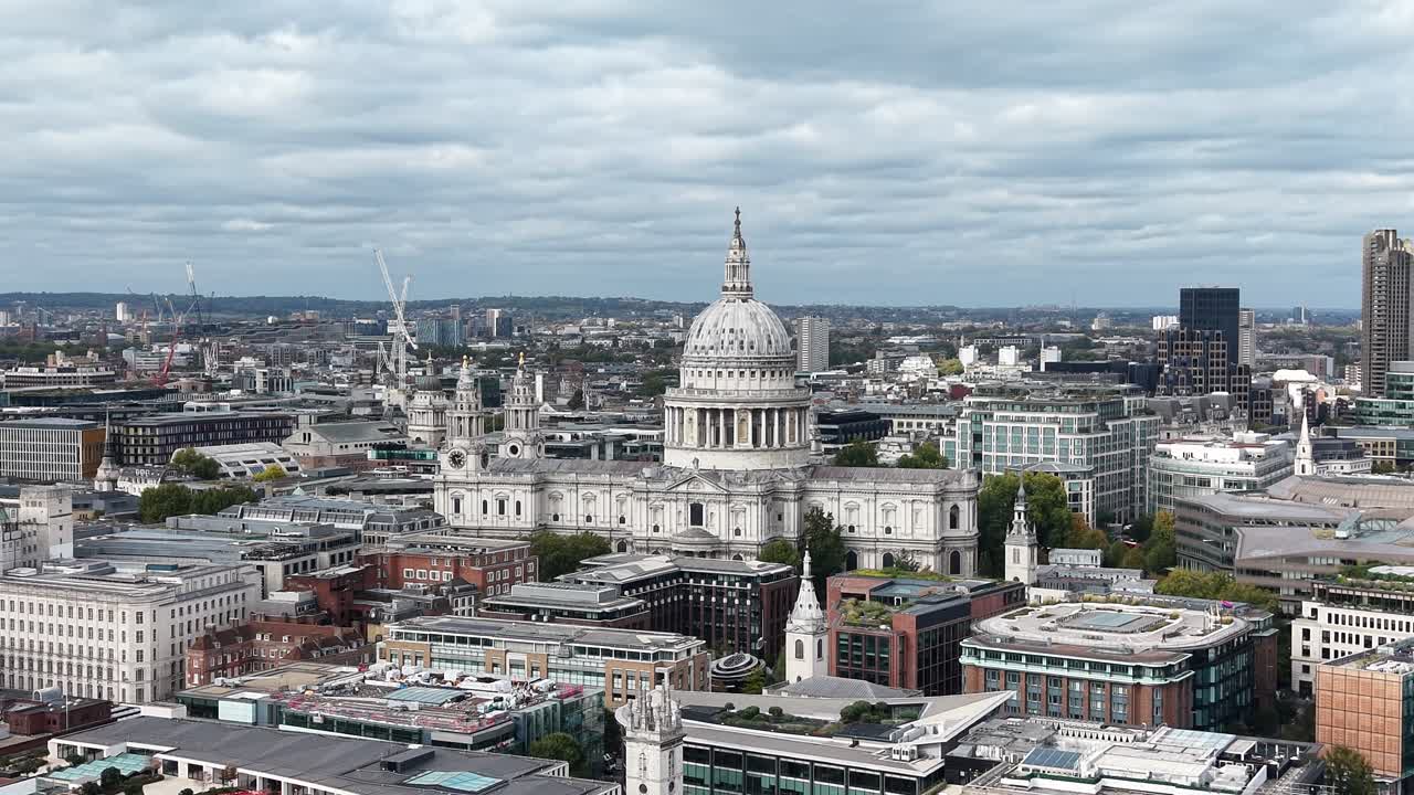 St Paul's Cathedral London UK drone,aerial 4K footage