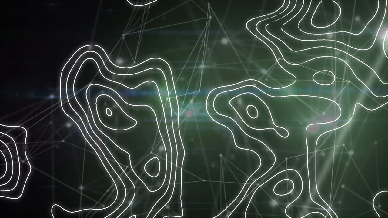 animación de líneas blancas del mapa y red de conexiones