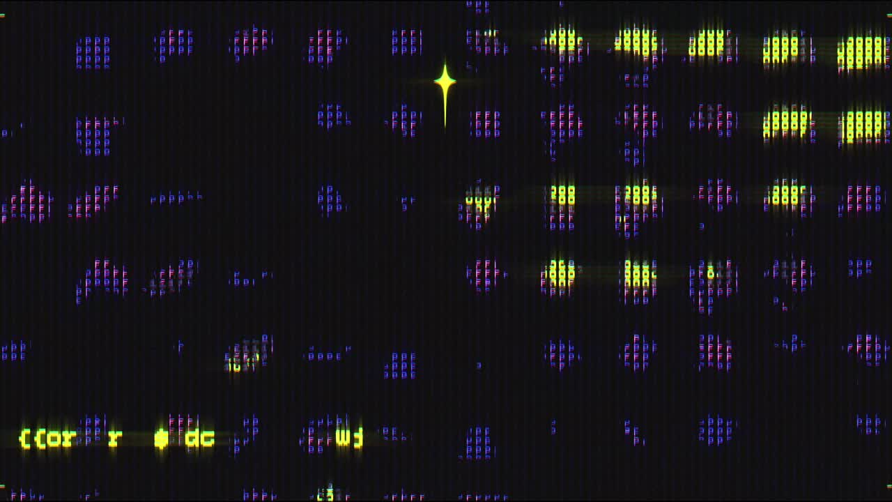 ASCII-Typografie-Titelanimation im Tech-Stil