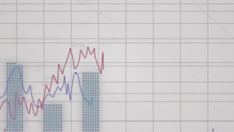 animación del procesamiento de datos financieros sobre un fondo blanco