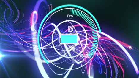 animación del procesamiento de datos sobre el escaneo del alcance
