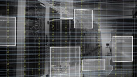 animazione dell'elaborazione dei dati su server informatici
