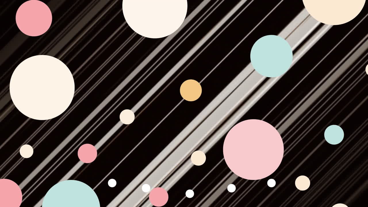 검은색 배경에 빛의 흔적 위에 다채로운 반점의 애니메이션