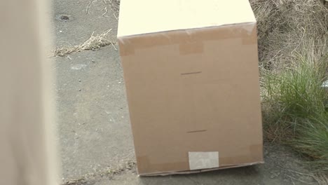 paquete dejado en la puerta exterior