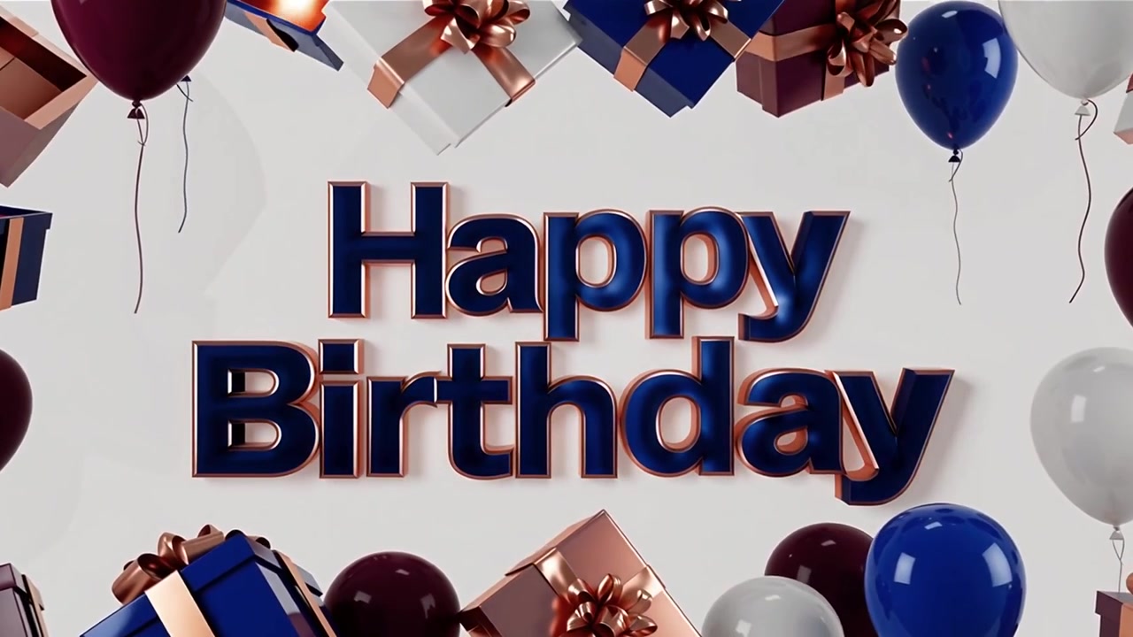 Sfondo di compleanno con palloncini e regali