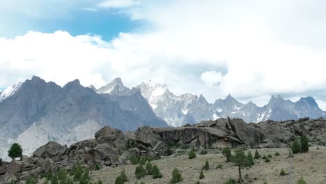 beautiful basho valley and banak la mountain in skardu, pakistan