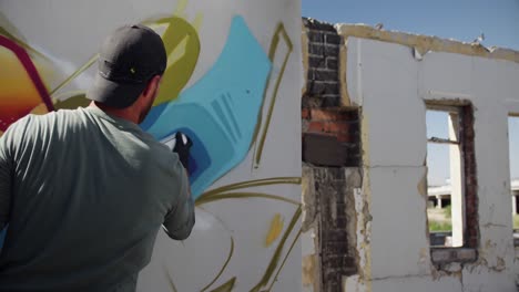 graffiti artist painting with aerosol spray 4k