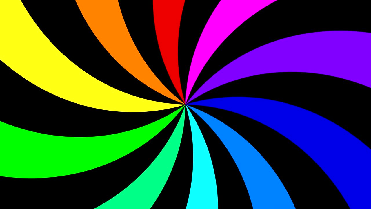 remolino espectral del arco iris que gira lentamente en el sentido de las agujas del reloj, bucle sin costuras