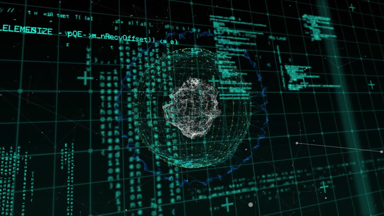 procesamiento de datos contra el globo de la red de conexiones