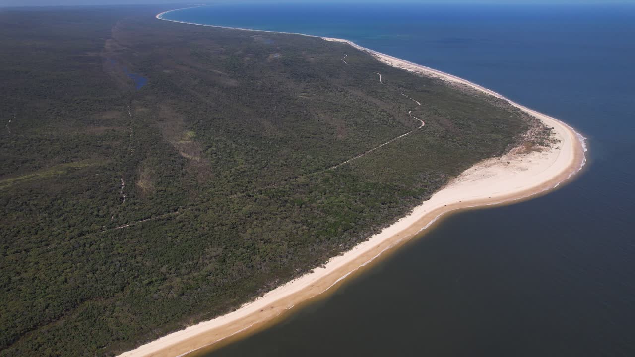 Scenery Of Rainbow Beach In Queensland, Australia - Aerial Panoramic