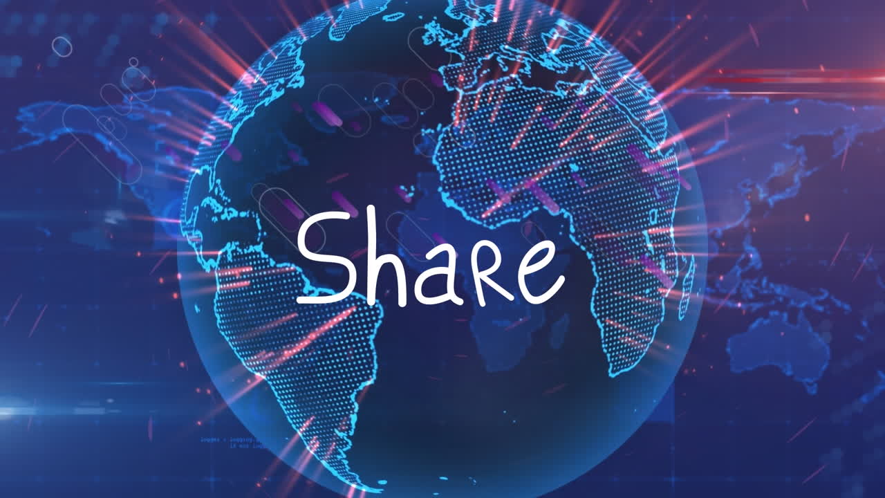 Animation of share text over globe