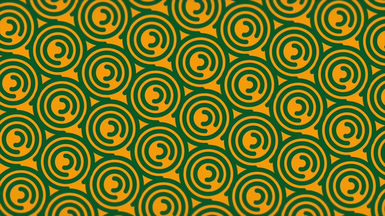 Seamless Loop of Evolving Retro Geometric Pattern in Orange and Green