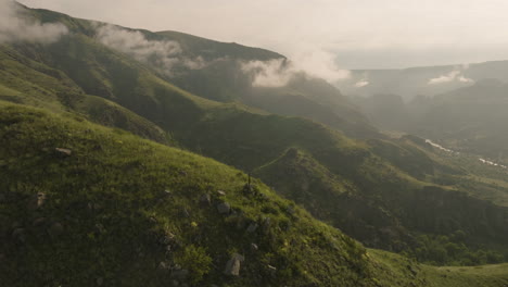 Cross-On-The-Misty-Mountains-Near-Akhaltsikhe-Castle-In-Samtskhe-Javakheti,-Georgia