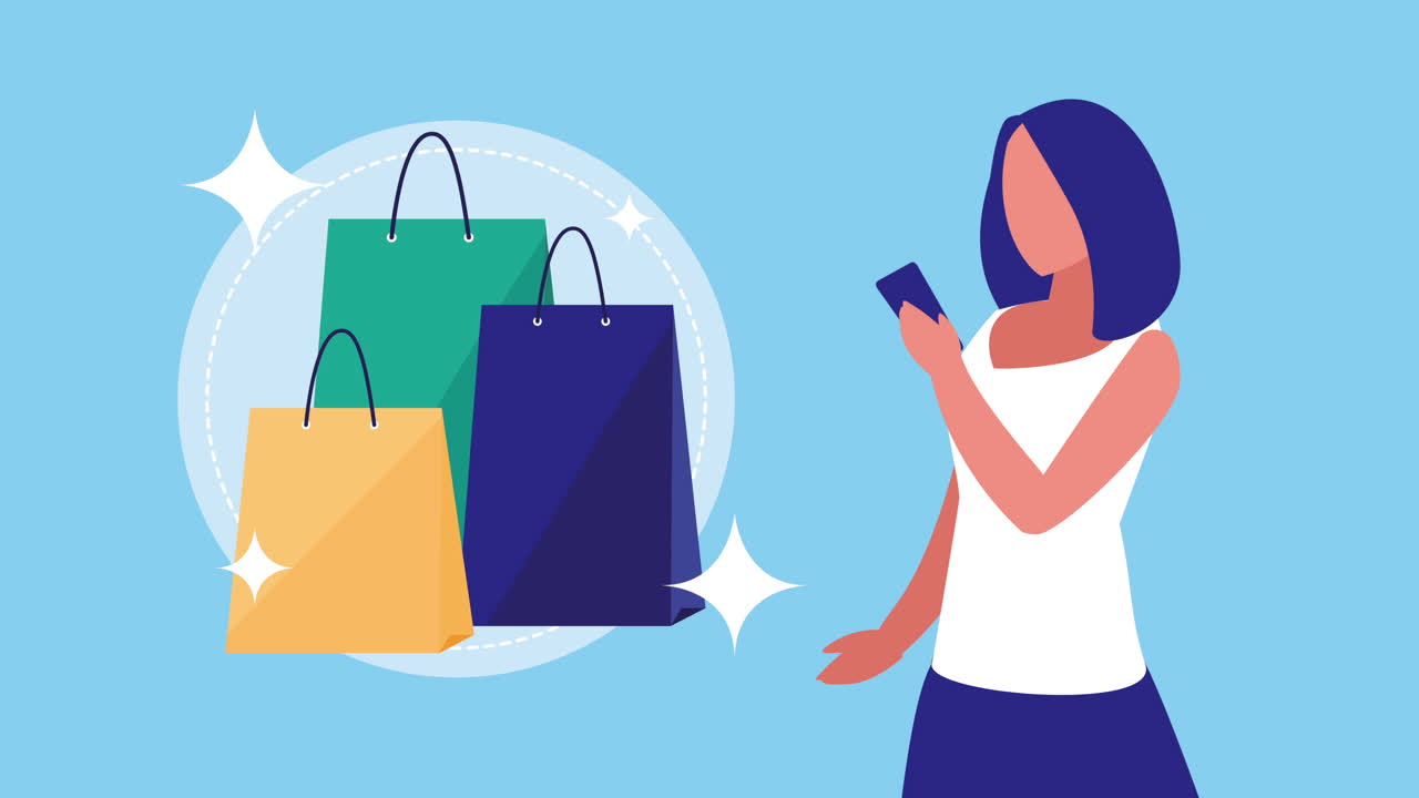 온라인 쇼핑하는 여자