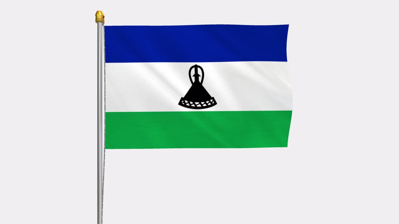 레소토 발이 바람에 날아다니는 4k 슬로모션 비디오, 알파 채널