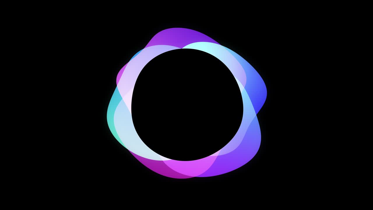 animación de cuadro de ondas coloridas, borde líquido con espacio de copia en un fondo negro