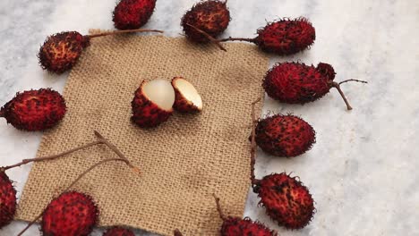 top view of lychee isolated on nice background