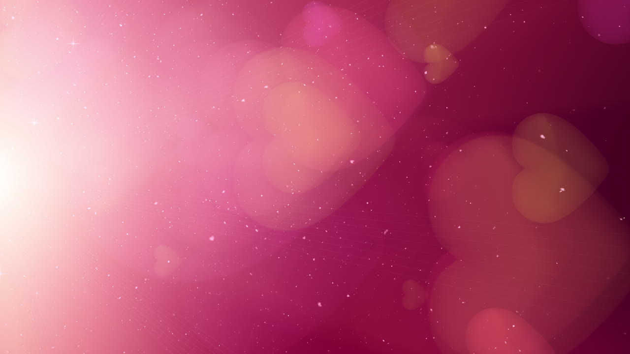 formato vertical: tema de decoración feliz de san valentín con corazones flotantes desenfocados y animación de fondo de bucle de partículas