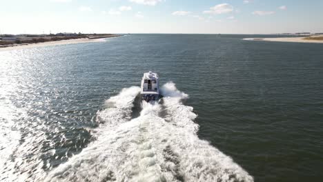 an aerial view over the east rockaway inlet in queens, ny on a beautiful, sunny day