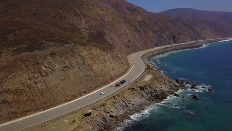 pacific coast highway, california. sliding right tilting down