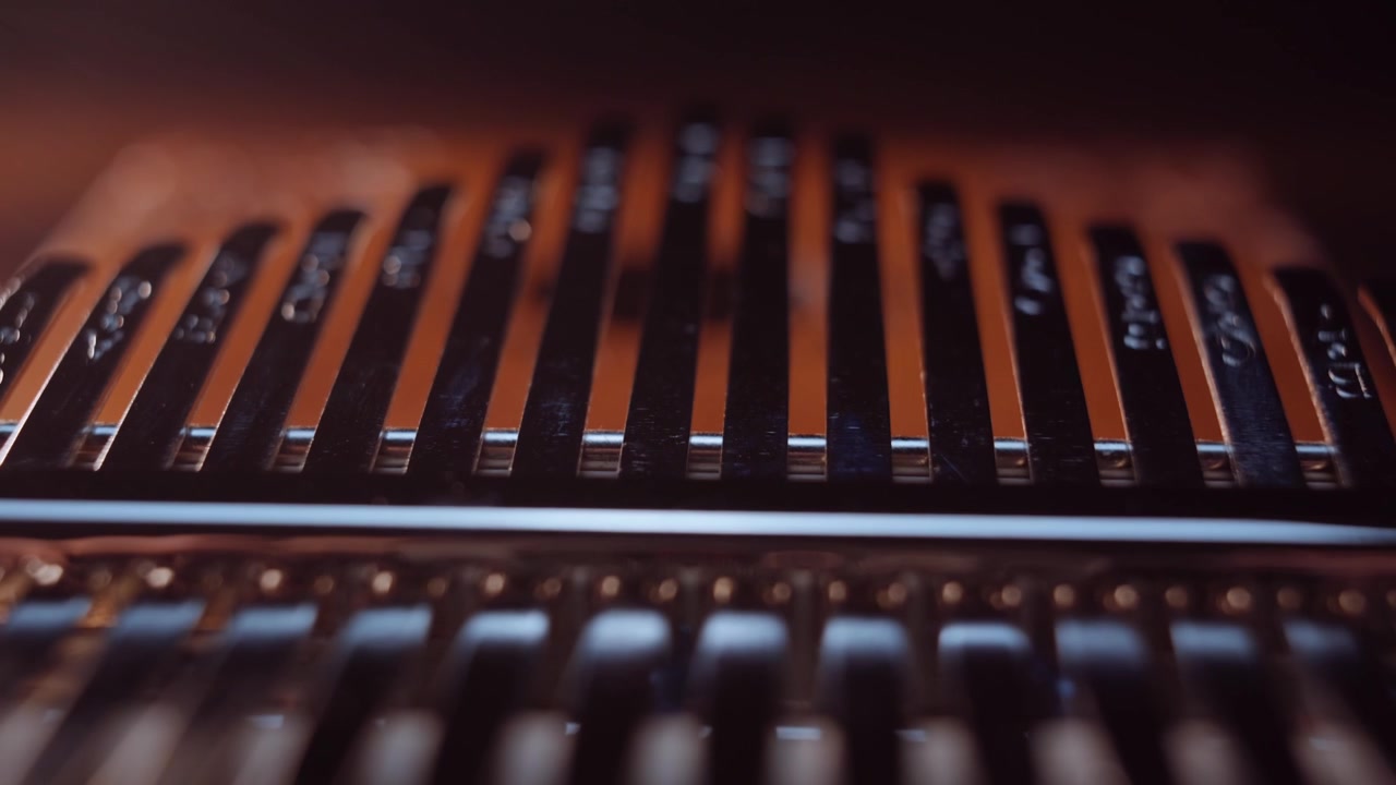 Kalimba Musical Instrument. Shoot on the black background.