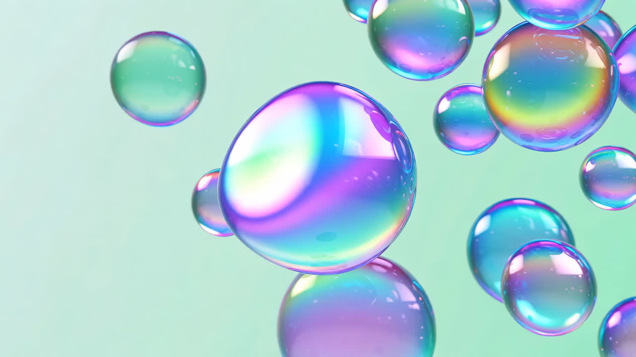 추상적인 iridescent 거품