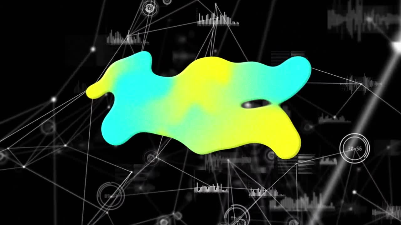 통계와 연결된 네트워크를 통해 반 ⁇ 이는 반점의 애니메이션