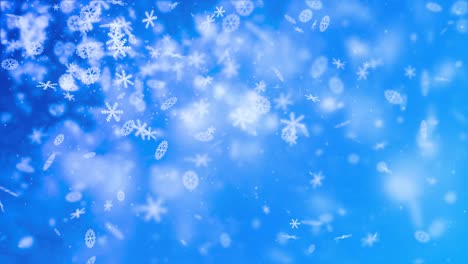 falling snowflakes on a blue background. snow flakes. christmas motion design. new year greeting card background. new year, merry christmas, holiday, winter, new year, snowflake. seamless loop 4k