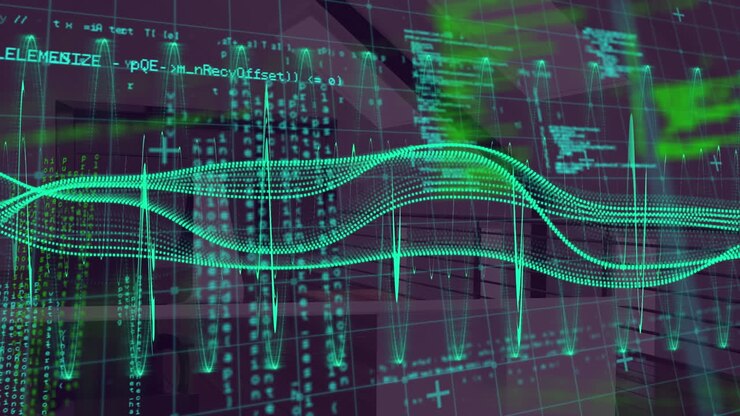 Animation of data processing over building