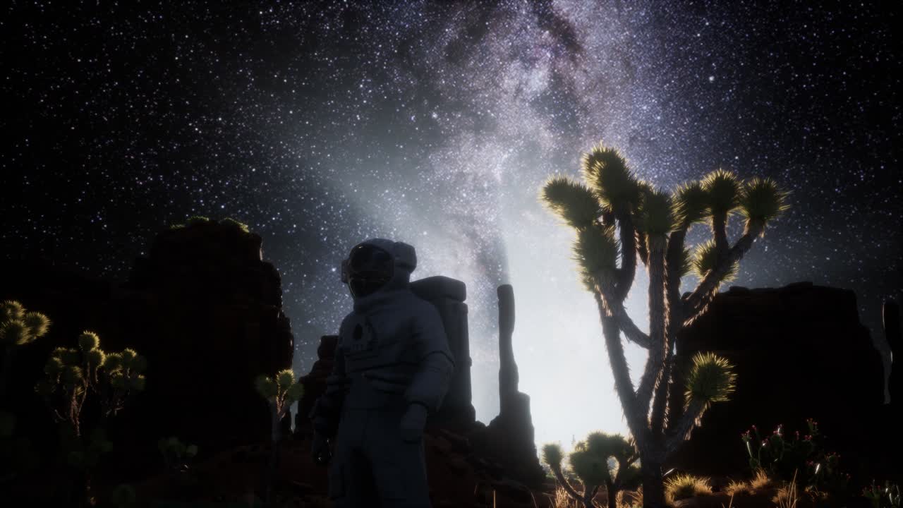 формирование астронавта и звезды млечного пути в долине смерти