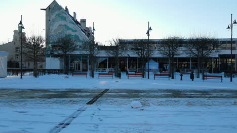 Calle-Vacía-De-Sopot-Durante-La-Pandemia-De-Coronavirus-Covid-19-Bloqueo-De-Invierno-En-Polonia