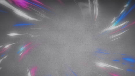 animación de formas abstractas coloridas sobre círculos rojos