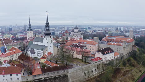 aerial view of toompea in tallinn, estonia