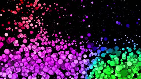 4k bucleado fondo abstracto sin costuras, hermosos círculos multicolores en estilo plano volar o flotar suavemente. luma mate como canal alfa. colores de gradiente