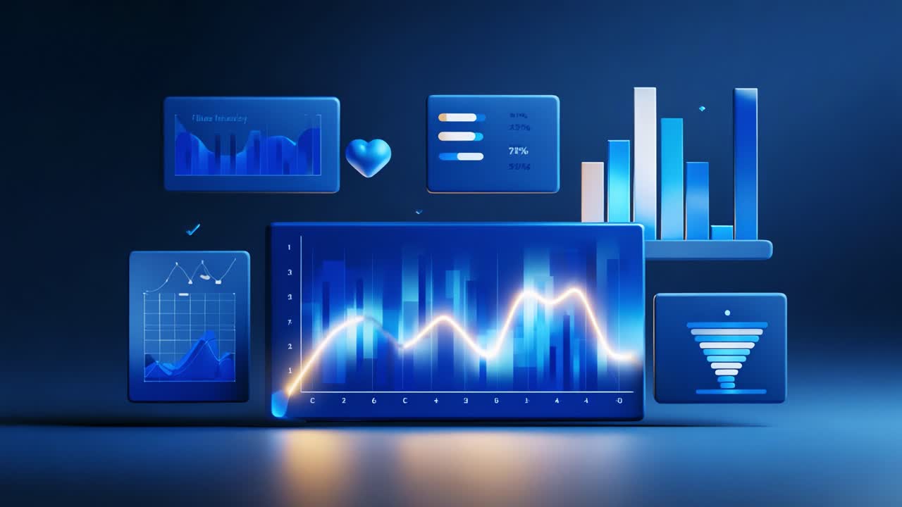 An Insightful Overview of Data Visualization Techniques with Innovative Digital Graphs and Charts Showcasing Trends, Patterns, and Analytical Metrics in a Modern Blue-Theme Environment