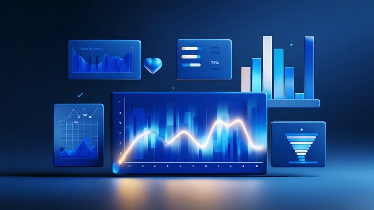 An Insightful Overview of Data Visualization Techniques with Innovative Digital Graphs and Charts Showcasing Trends, Patterns, and Analytical Metrics in a Modern Blue-Theme Environment