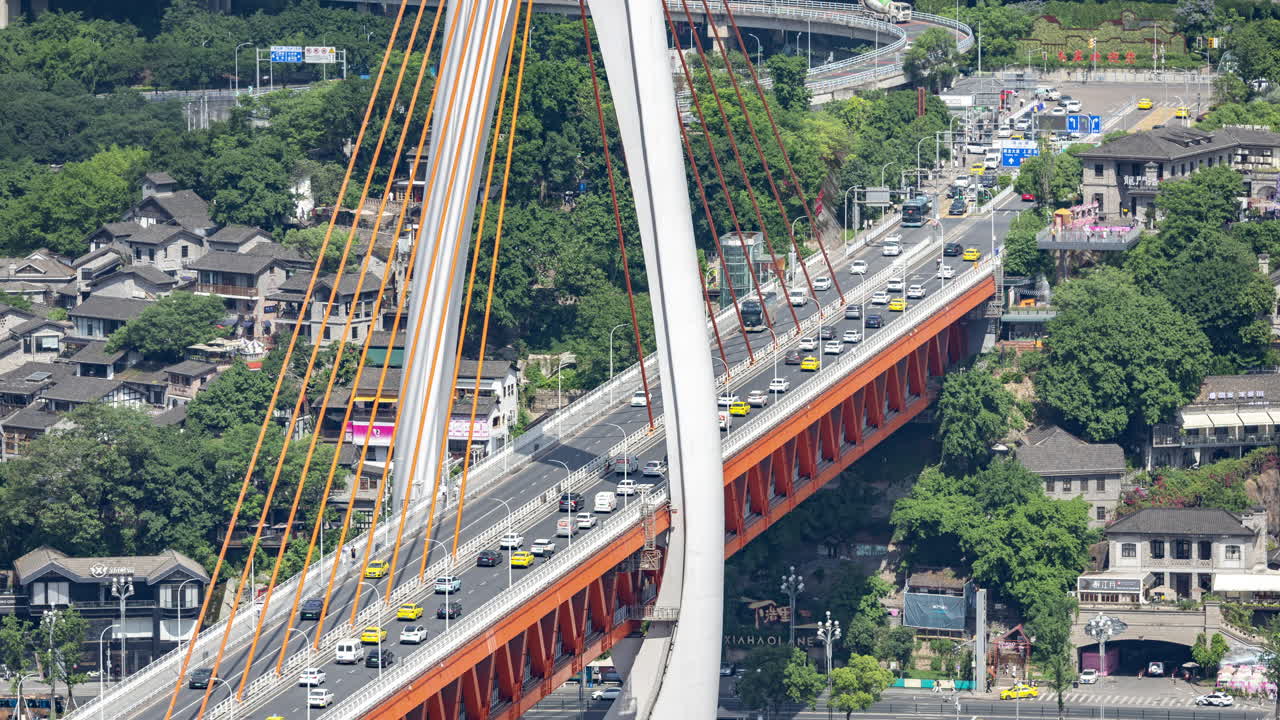 Timelapse of the amazing Chongqing city skyline from a high vantage point