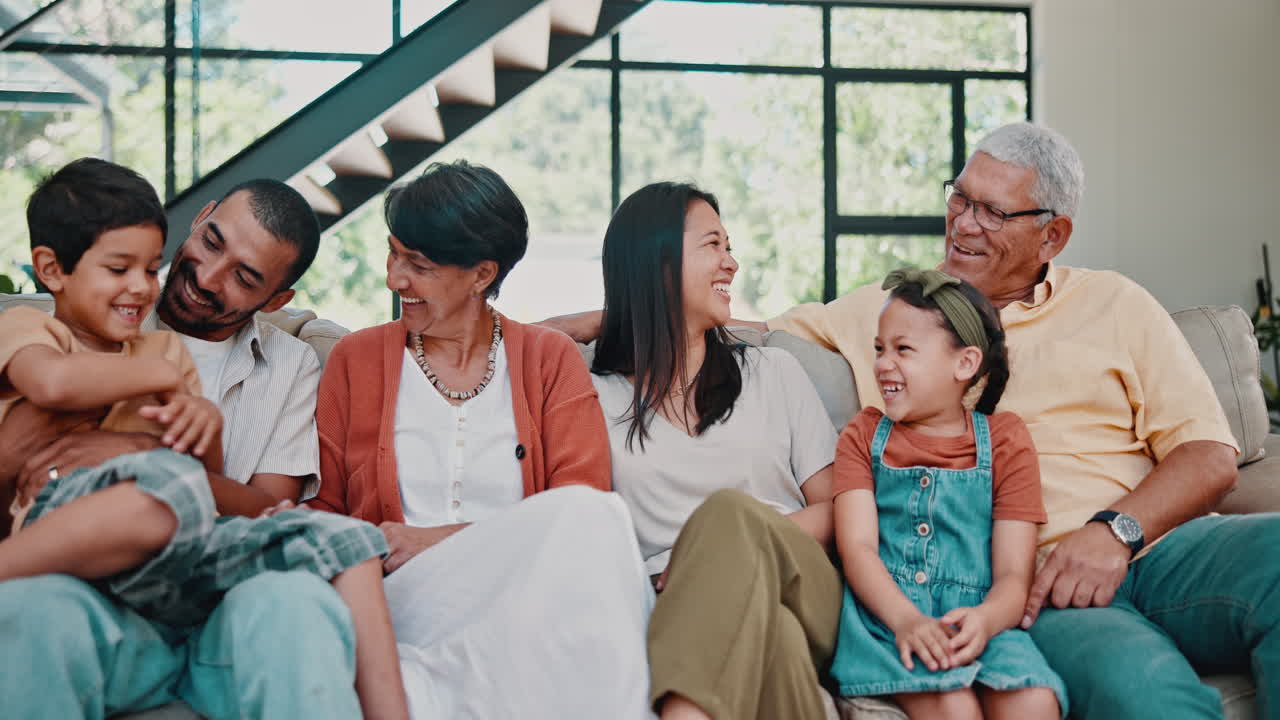 행복한 다세대 가족 모임