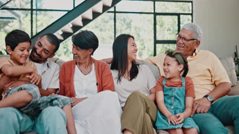 happy multi-generational family gathering