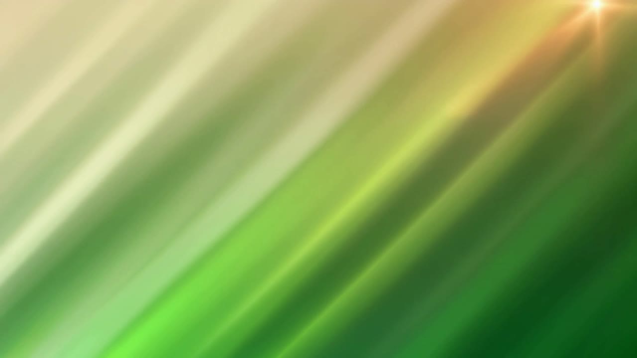 Abstract Green Gradient Background with Diagonal Light Rays and Lens Flare