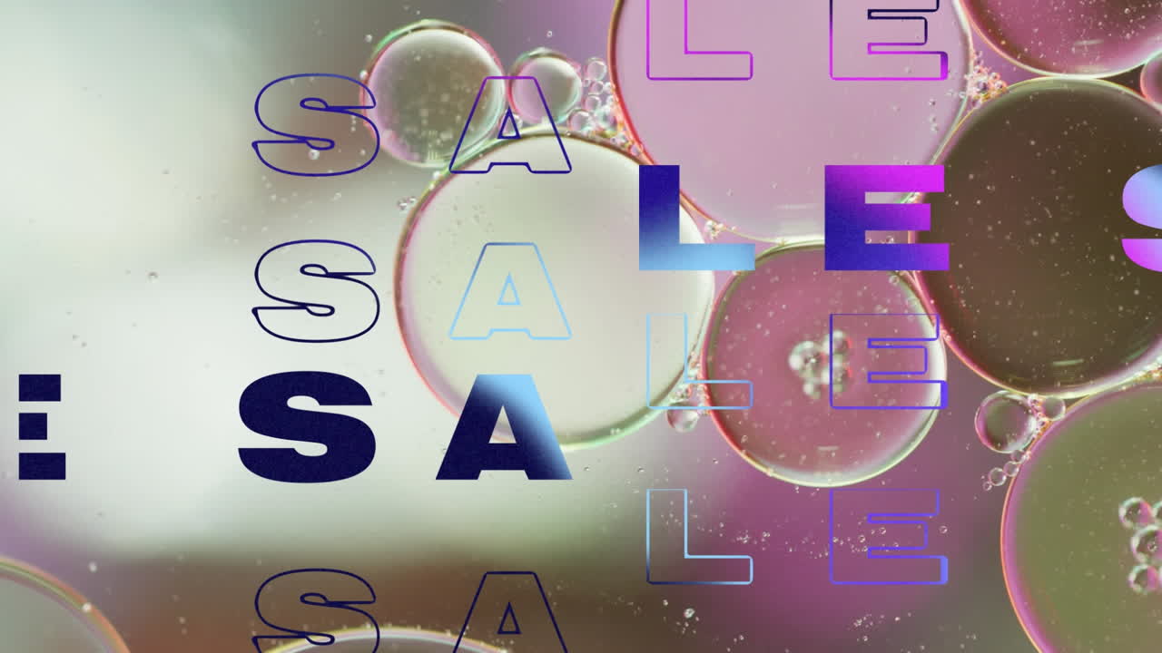 animación del texto de venta sobre el primer plano de las bolas en fondo rosa.
