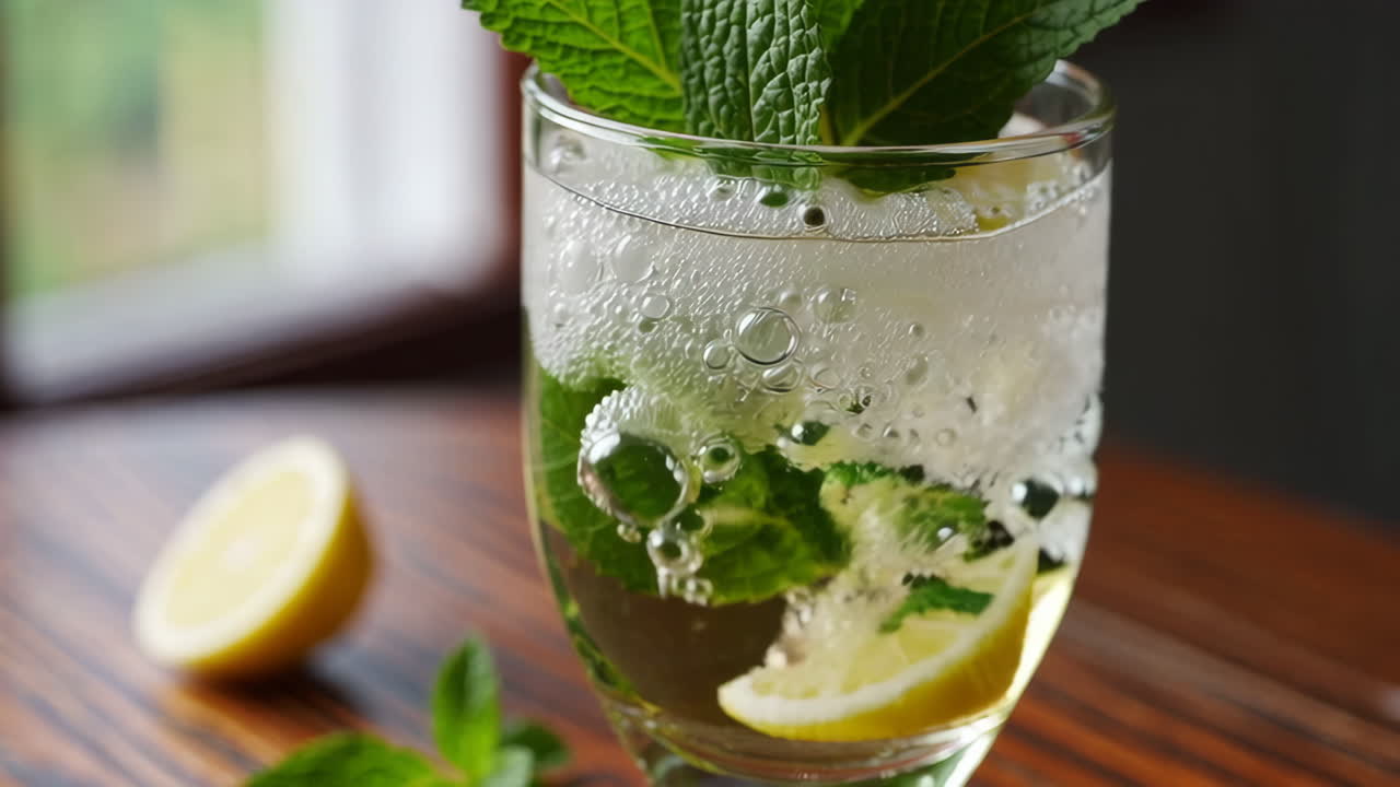 Refreshing Lemon and Mint Cocktail
