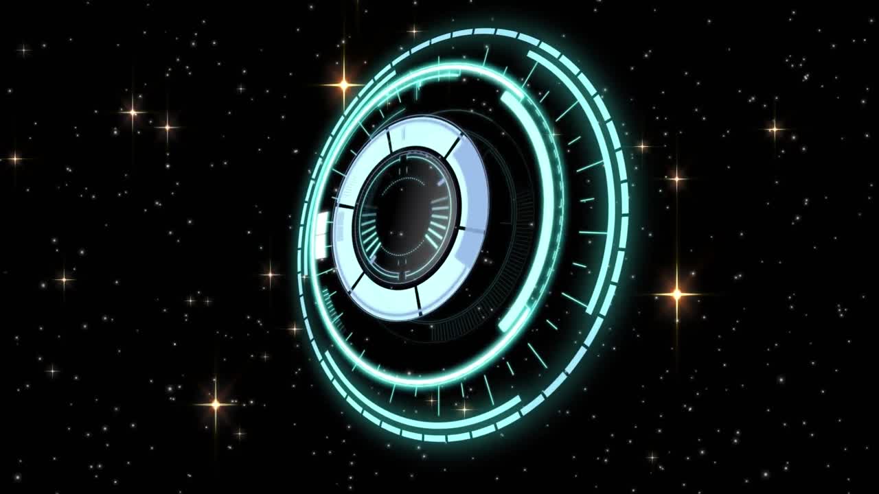 animación de la cerradura de la caja fuerte girando sobre estrellas brillantes sobre fondo negro