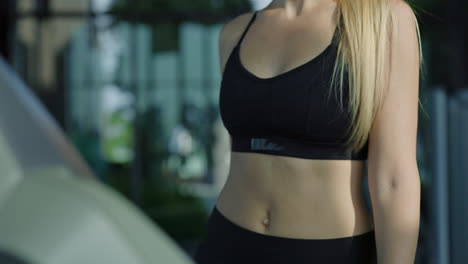 woman in sports bra