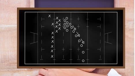 animación de la estrategia del juego de rugby en el campo de rugby