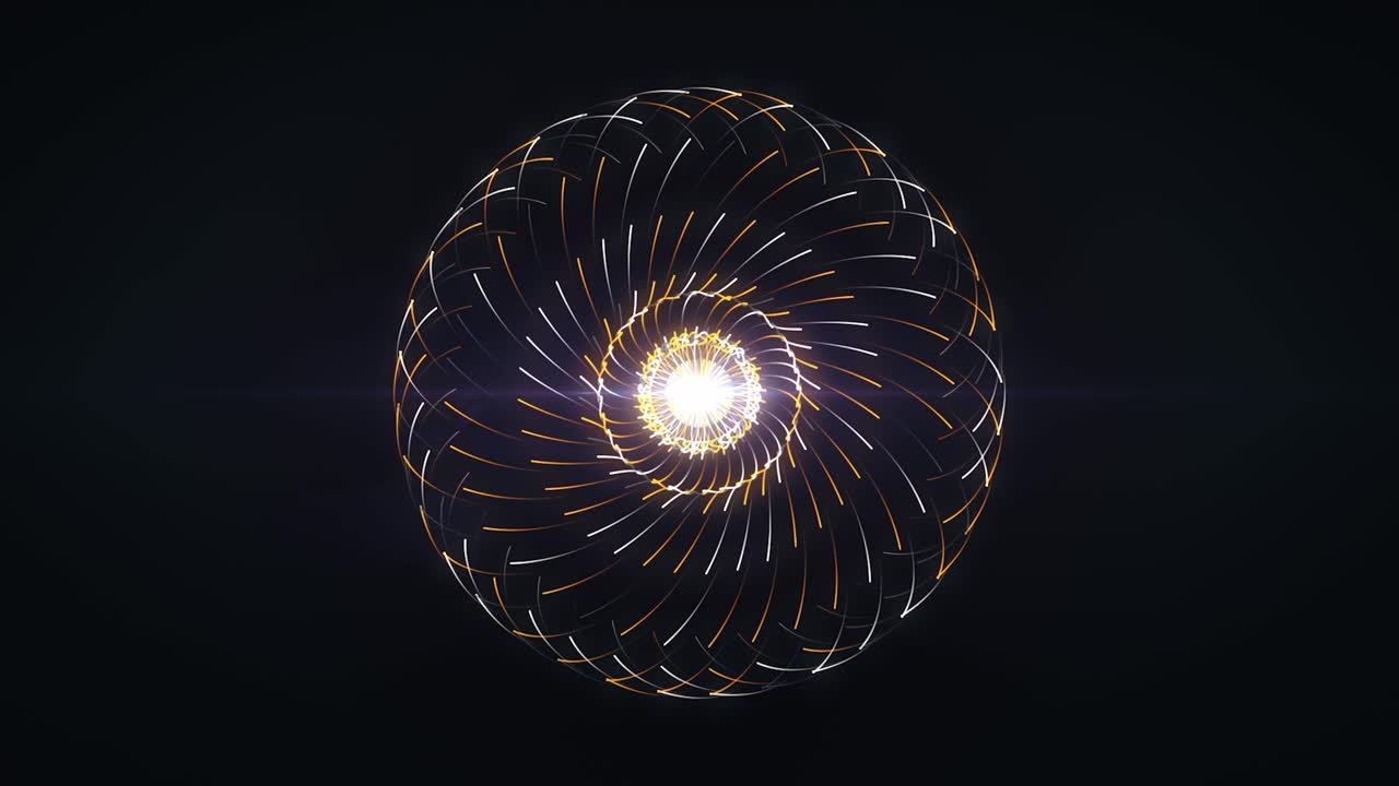 esfera brillante abstracta con líneas en espiral