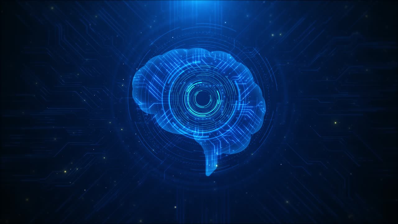Digital brain ai technology and neural networks futuristic depiction brain formed technological