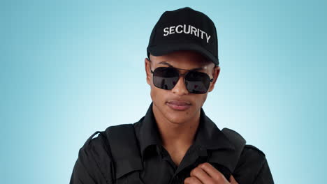 Security-guard,-studio-walkie-talkie