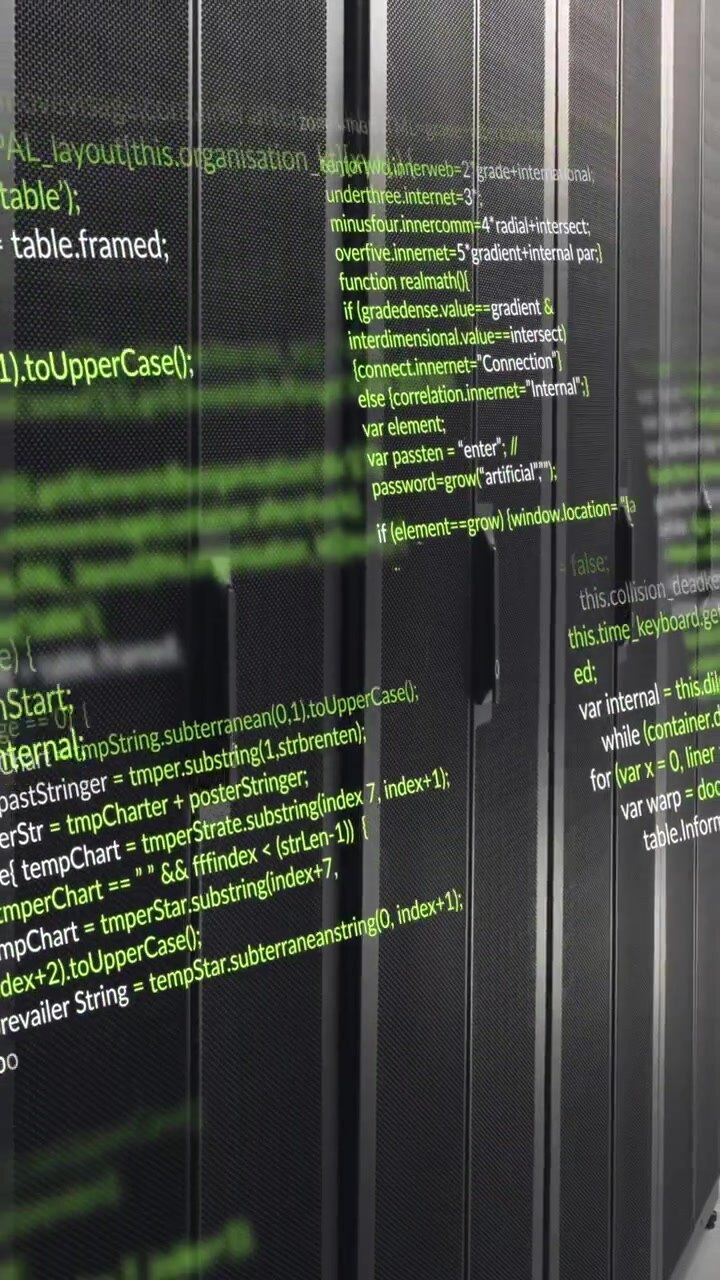 Animation of data processing against computer server room