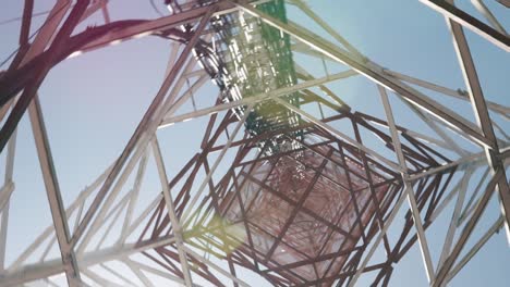 close-up view of a telecommunication tower